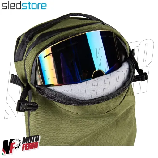MF4798 - Zaino Sledstore 12L Verde Militare per Moto Scooter Cross Enduro