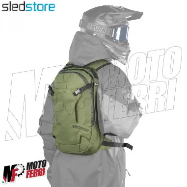 MF4798 - Zaino Sledstore 12L Verde Militare per Moto Scooter Cross Enduro