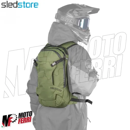 MF4798 - Zaino Sledstore 12L Verde Militare per Moto Scooter Cross Enduro