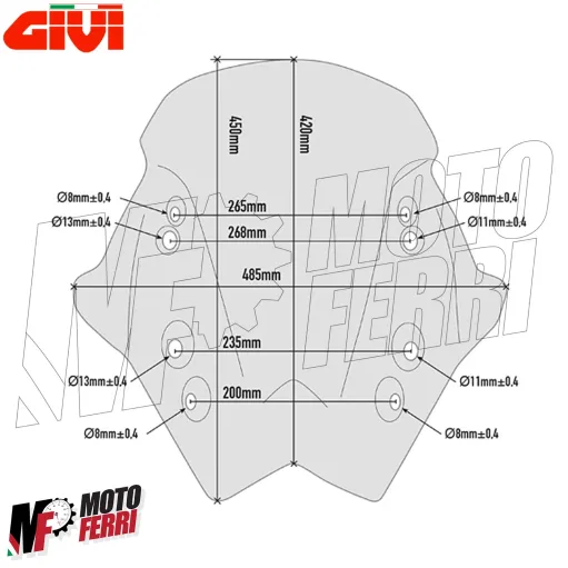MF2614 Cupolino Fume' Sport Givi per Kymco AK550 dal 2017 al 2024