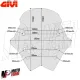 MF2614 Cupolino Fume' Sport Givi per Kymco AK550 dal 2017 al 2024