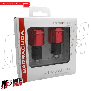 MF4834 Stabilizzatori Manubrio Rosso Barracuda Antivibranti Universale per Moto