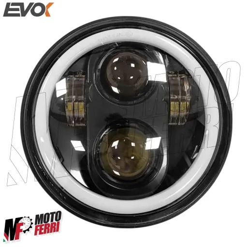 MF4840 Fanale Faro Anteriore Led Vespa PX 125 150 200 Evok 6/12V 7000 Lumen