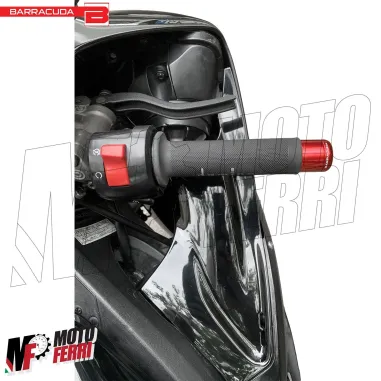 MF4834 Stabilizzatori Manubrio Rosso Barracuda Antivibranti Universale per Moto