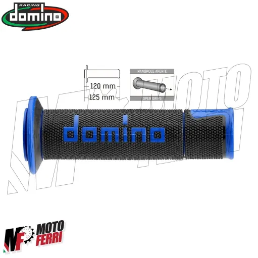 MF4856 Manopole Domino A450 Blu Universale Moto Yamaha Kawasaki Suzuki Honda
