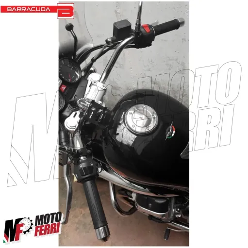 MF2064 Coppia Manopole Barracuda Basic Universali Nere Gomma Honda Yamaha Ducati BMW Suzuki Kawasaki