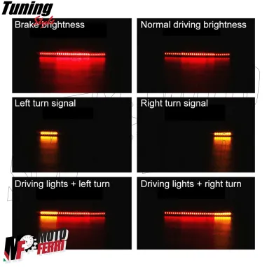 MF4862 Striscia Stop Frecce Posteriore Led DRL Universale Moto Scooter Cross