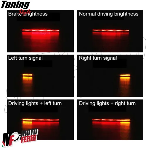 MF4862 Striscia Stop Frecce Posteriore Led DRL Universale Moto Scooter Cross