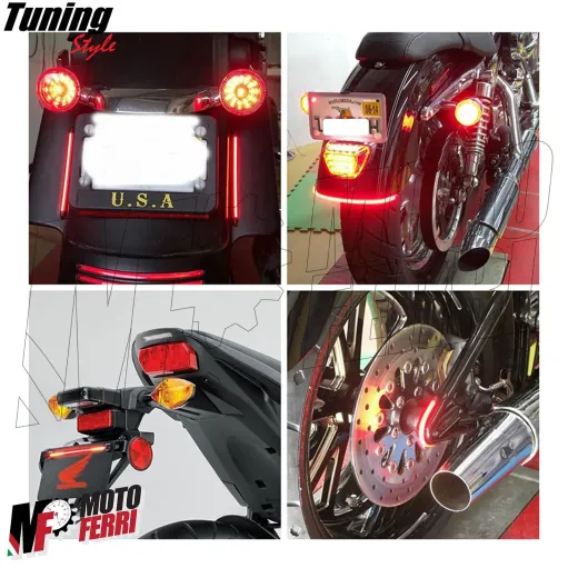 MF4862 Striscia Stop Frecce Posteriore Led DRL Universale Moto Scooter Cross