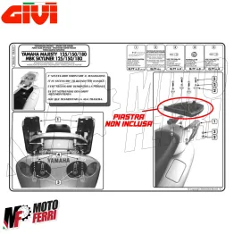 MF4868 - Staffe per Piastra Bauletto Givi Yamaha Majesty 125 150 mod 2001/2011 2