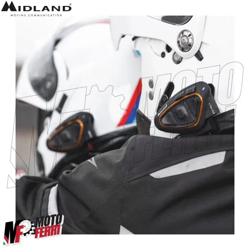 Kit 2 Interfono Midland BTX1 Pro S Twin Bluetooth Moto Scooter 2 Caschi