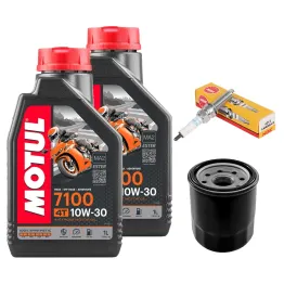 MF1780 Kit 2lt Olio Motul 7100 10W30 + Filtro + Candela Honda SH ADV Forza 350