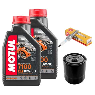 MF1780 Kit 2lt Olio Motul 7100 10W30 + Filtro + Candela Honda SH ADV Forza 350