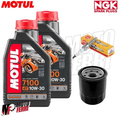 MF1780 Kit 2lt Olio Motul 7100 10W30 + Filtro + Candela Honda SH ADV Forza 350