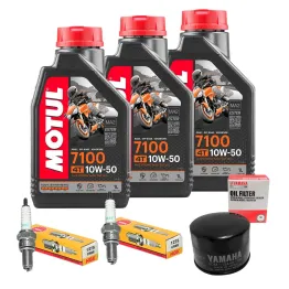 MF1815 Kit Tagliando 3 Olio Motul 7100 10W50 Filtro Candele per TMax 2001 / 2016