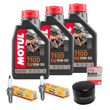 MF1815 Kit Tagliando 3 Olio Motul 7100 10W50 Filtro Candele per TMax 2001 / 2016