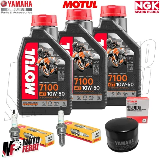 MF1815 Kit Tagliando 3 Olio Motul 7100 10W50 Filtro Candele per TMax 2001 / 2016