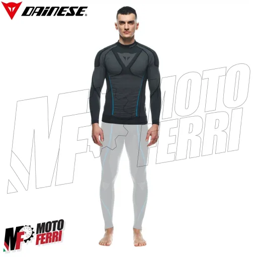 MF3725 - Maglia Tecnica Intima Estiva Traspirante Dainese Dry LS Nero/Blu Unisex