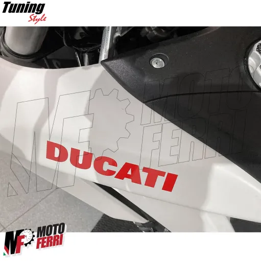 MF4939 Kit 2 Adesivi Ducati Rosso per Serbatoio Carena Codone Casco 151x28mm