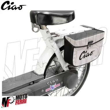 MF2661 Borsa Piaggio Ciao Laterale da Portapacchi Grigio Nero Impermeabile