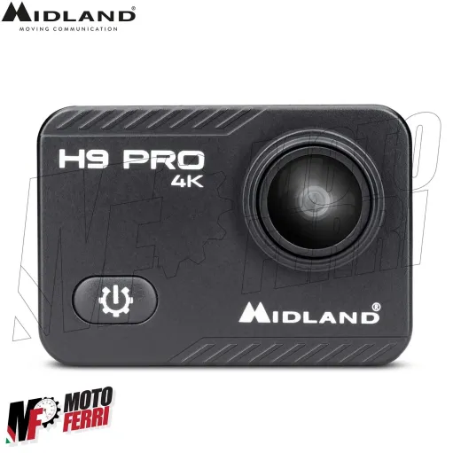 MF4973 Action Cam Midland H9 PRO Videocamera 4K 30fps Impermeabile Moto MTB