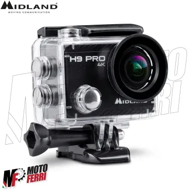 MF4973 Action Cam Midland H9 PRO Videocamera 4K 30fps Impermeabile Moto MTB