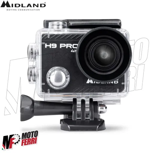 MF4973 Action Cam Midland H9 PRO Videocamera 4K 30fps Impermeabile Moto MTB