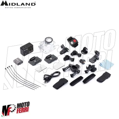 MF4973 Action Cam Midland H9 PRO Videocamera 4K 30fps Impermeabile Moto MTB