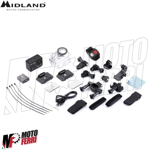 MF4973 Action Cam Midland H9 PRO Videocamera 4K 30fps Impermeabile Moto MTB