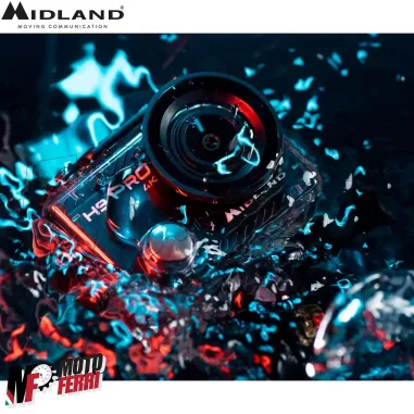 MF4973 Action Cam Midland H9 PRO Videocamera 4K 30fps Impermeabile Moto MTB