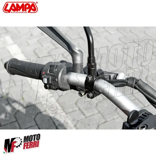 MF4997 Attacco Specchietto Lampa per Manubrio Moto Ø 22mm Filetto M10 Dx