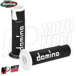 MF5003 Manopole Domino A450 Nero Bianco Universale Moto Yamaha Kawasaki Honda 2