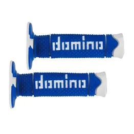 MF5004 Manopole Domino A260 Blu Bianco Universale per Moto Cross Enduro Trial