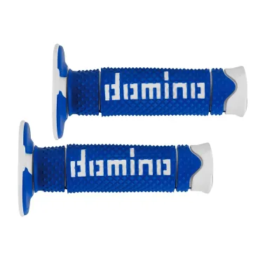 MF5004 Manopole Domino A260 Blu Bianco Universale per Moto Cross Enduro Trial