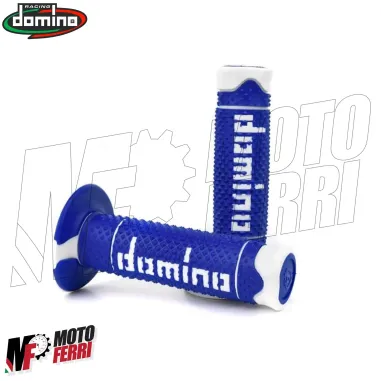 MF5004 Manopole Domino A260 Blu Bianco Universale per Moto Cross Enduro Trial