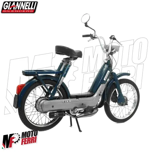 Marmitta Giannelli Fire Serpentone Piaggio 50 CIAO PX FL con Silenziatore Nero