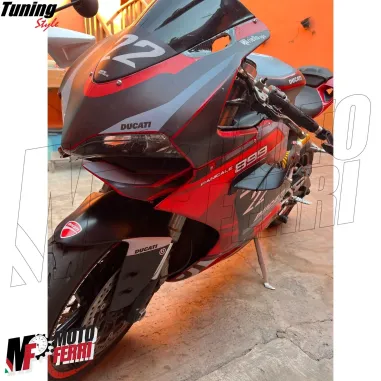 MF5012 Spoiler Ali Aerodinamiche per Carene Moto + 2 Adesivi Bandiera Italia