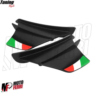 MF5012 Spoiler Ali Aerodinamiche per Carene Moto + 2 Adesivi Bandiera Italia