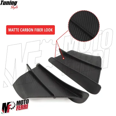 MF5013 Spoiler Ali Aerodinamiche Carbon Look per Carene Moto + Adesivi Bandiera