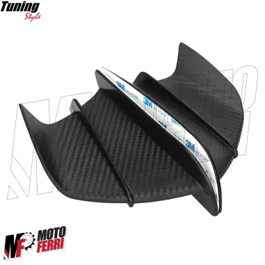 MF5013 Spoiler Ali Aerodinamiche Carbon Look per Carene Moto + Adesivi Bandiera