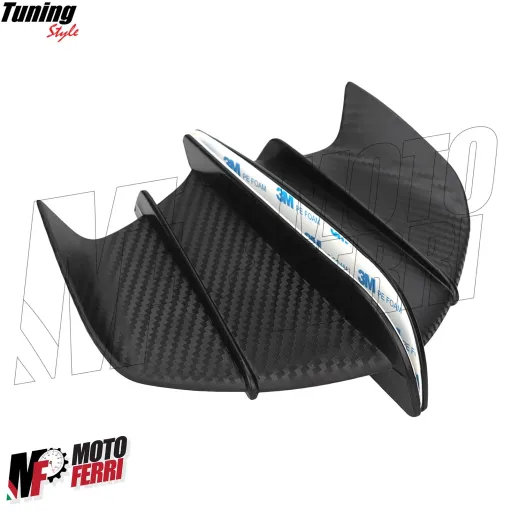 MF5013 Spoiler Ali Aerodinamiche Carbon Look per Carene Moto + Adesivi Bandiera