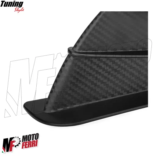 MF5013 Spoiler Ali Aerodinamiche Carbon Look per Carene Moto + Adesivi Bandiera