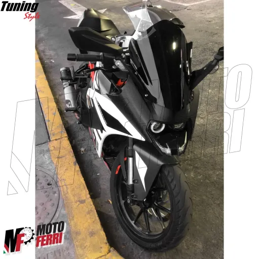 MF5013 Spoiler Ali Aerodinamiche Carbon Look per Carene Moto + Adesivi Bandiera