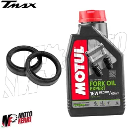 MF2431 Kit Paraoli Forcella + 1L Fork Oil Motul 15W per TMax 500 530 2008 / 2014 2