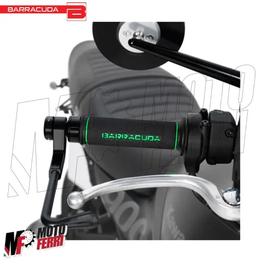 MF5023 Manopole Barracuda Racing Nero Verde Universale Moto Kawasaki Ninja Z900