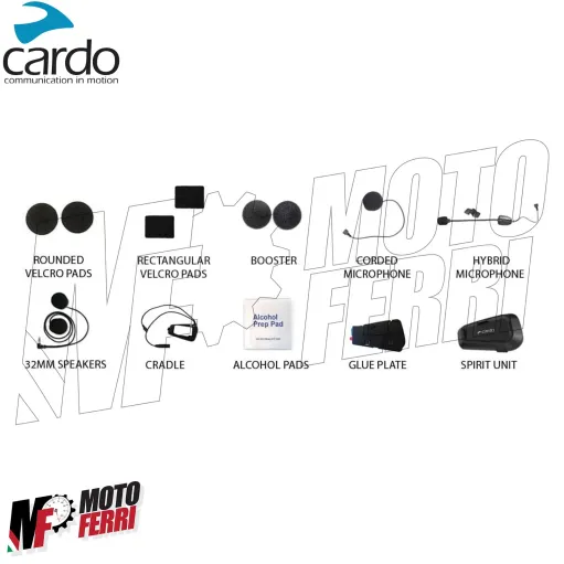 Interfono Bluetooth Cardo Spirit Impermeabile 400m per Casco Moto Scooter