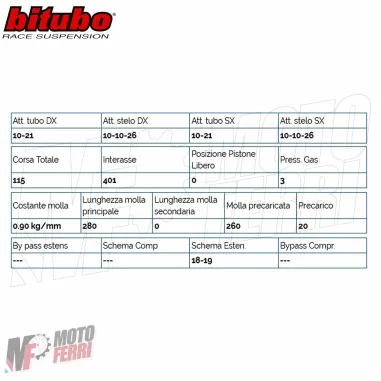 MF3269 Ammortizzatori Bitubo Posteriori Regolabili Honda SH 350 da 2021 a 2024