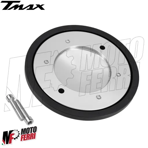 MF5031 Coperchio Carter CNC Silver per Yamaha TMax 500 530 dal 2001 al 2016