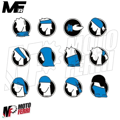 MF5041 Scaldacollo Bandana Tubolare MFR Multifunzione Bici Moto Scooter Quad