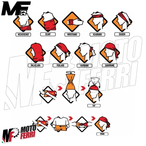 MF5041 Scaldacollo Bandana Tubolare MFR Multifunzione Bici Moto Scooter Quad